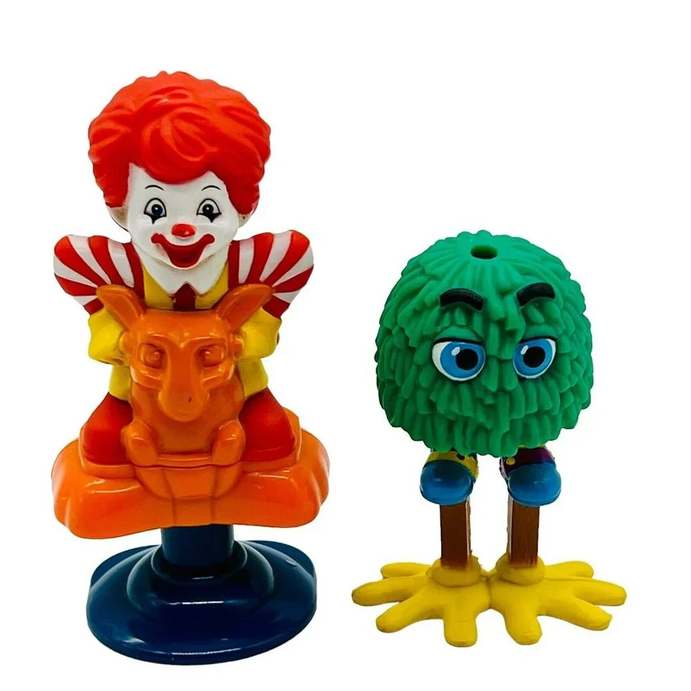 McDonalds‎ 1989 Funny Fry Friend Baby Ronald on Pogo Stick Happy Meal Toys